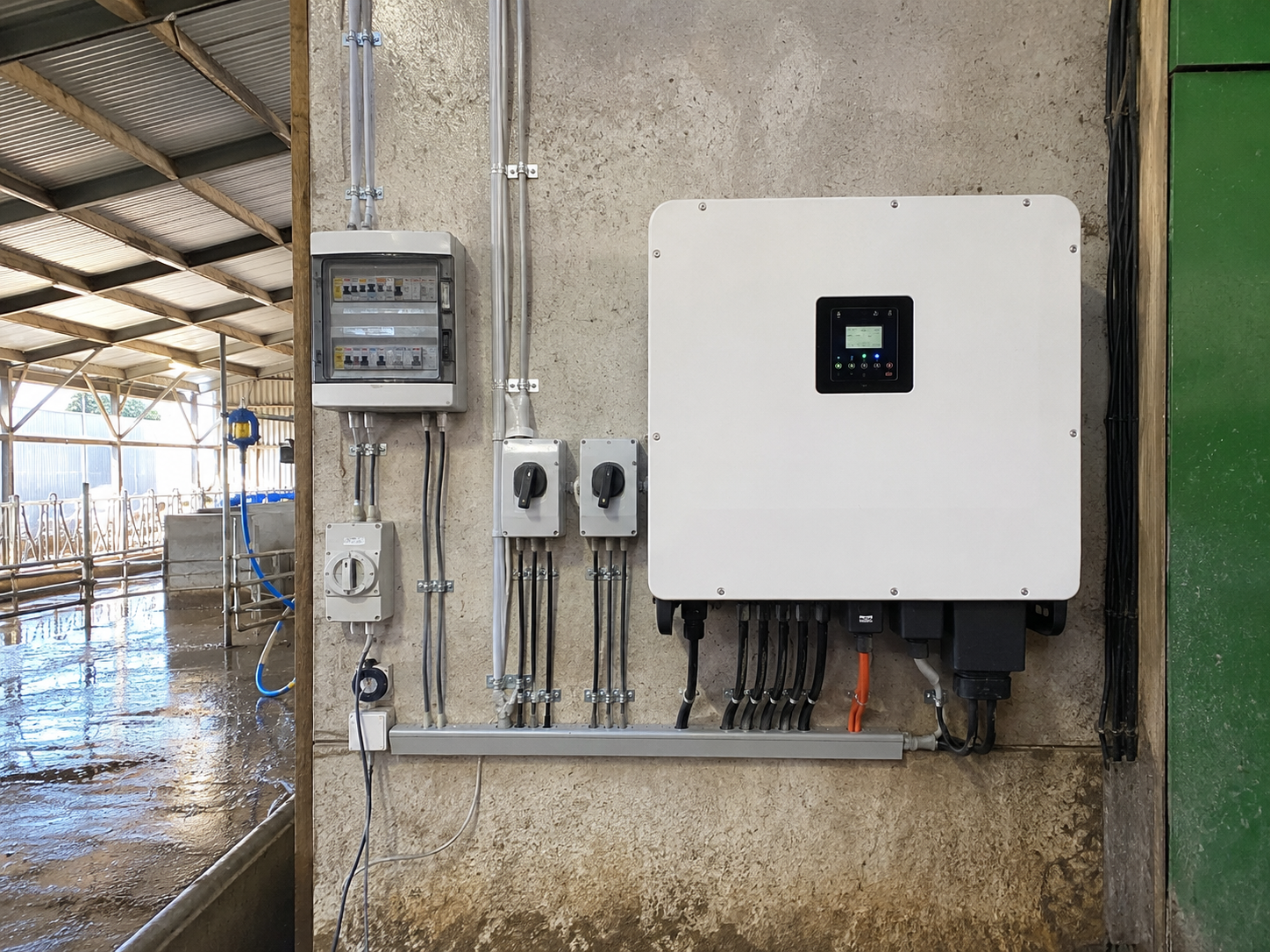 Three-phase inverter on a dairy shed solar install
